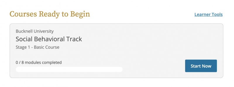 a screenshot of what users would see once they've selected the correct CITI course